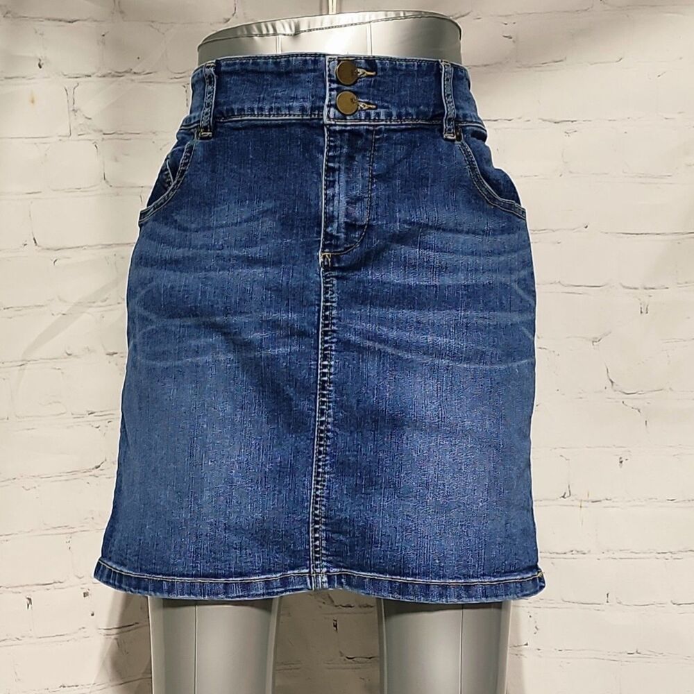 New York & Company Blue Denim Mini Skirt Size 12